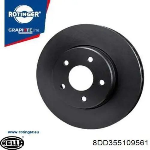 Гальмівні диски передні 8DD355109561 HELLA