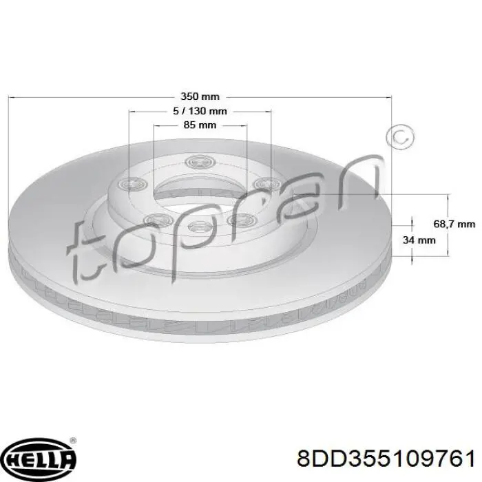 Купити 8DD355109761 HELLA Ротор гальмівний