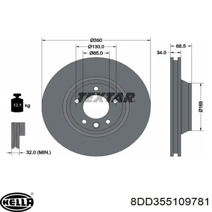 Купити 8DD355109781 HELLA Ротор гальмівний