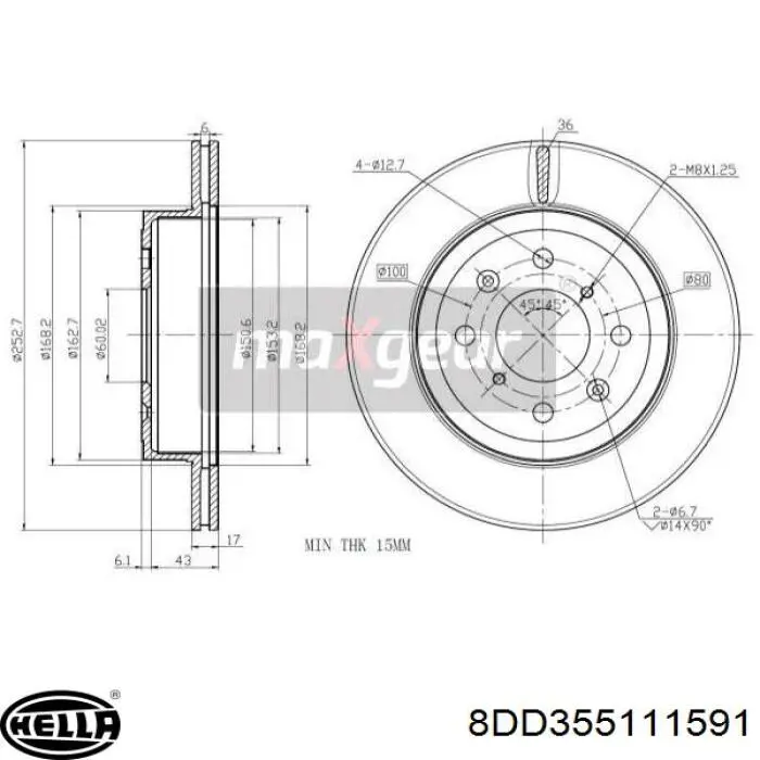 Купити 8DD355111591 HELLA Ротор гальмівний