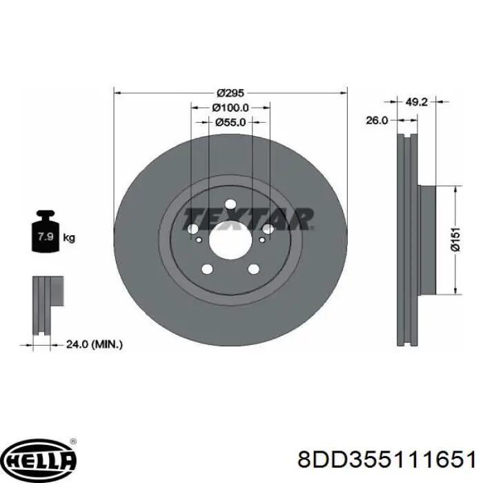 Купити 8DD355111651 HELLA Ротор гальмівний