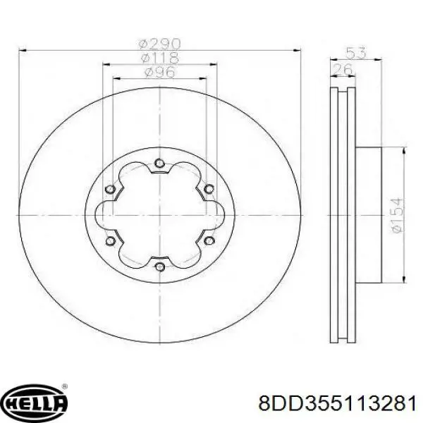 Купити 8DD355113281 HELLA Ротор гальмівний