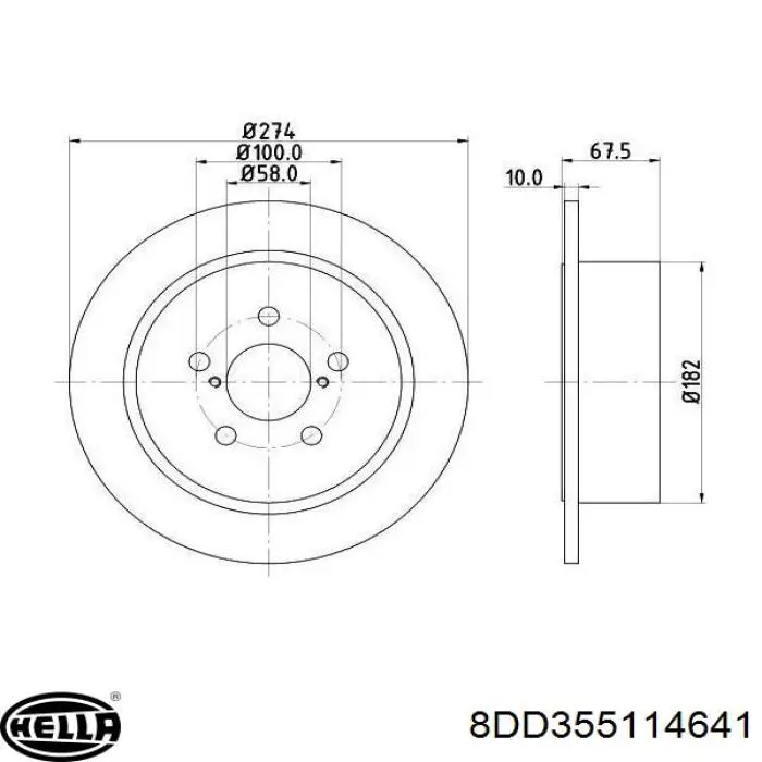 8DD355114641 HELLA Дискові гальма