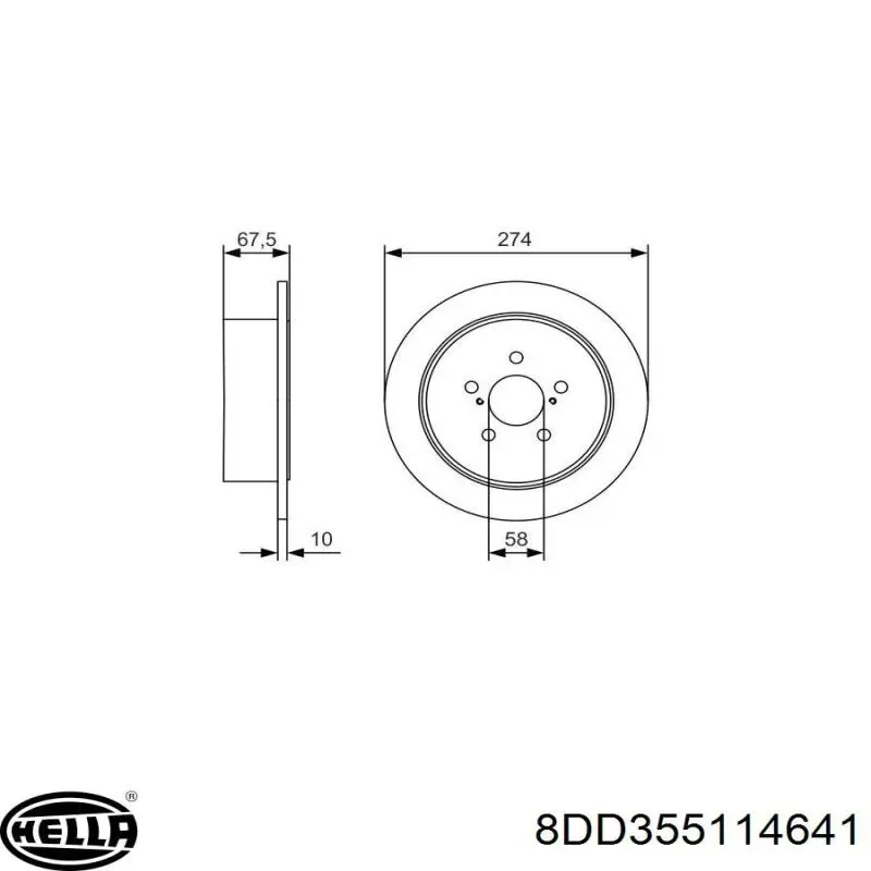 Гальмівні диски 8DD355114641 HELLA