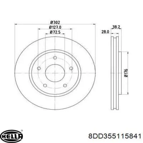 Гальмівні диски передні 8DD355115841 HELLA