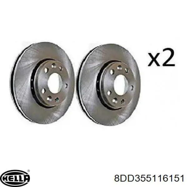 Диск переднього гальма HELLA 8DD355116151 ціна, від 42.44 USD