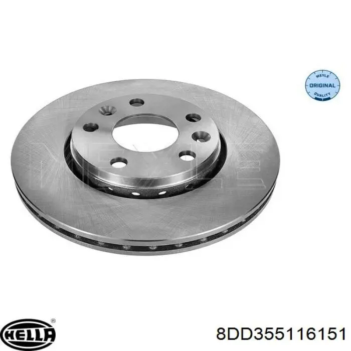 Диск гальмівний передній HELLA 8DD355116151