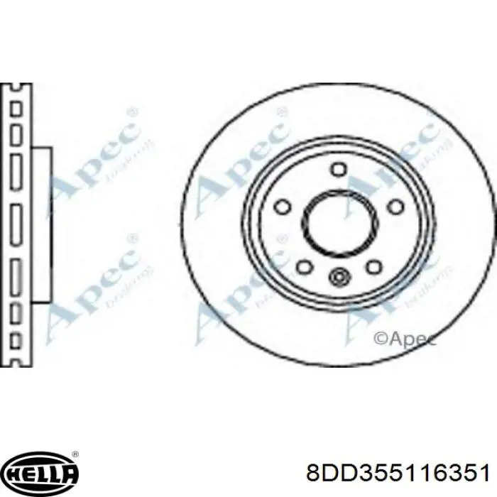 Купити 8DD355116351 HELLA Ротор гальмівний