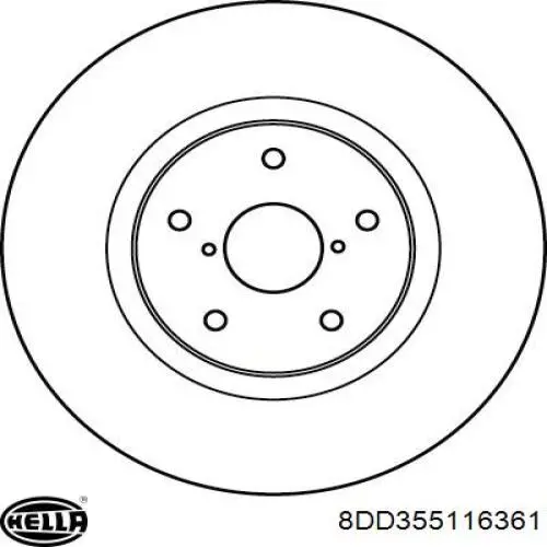 Диск гальмівний передній 8DD355116361 HELLA