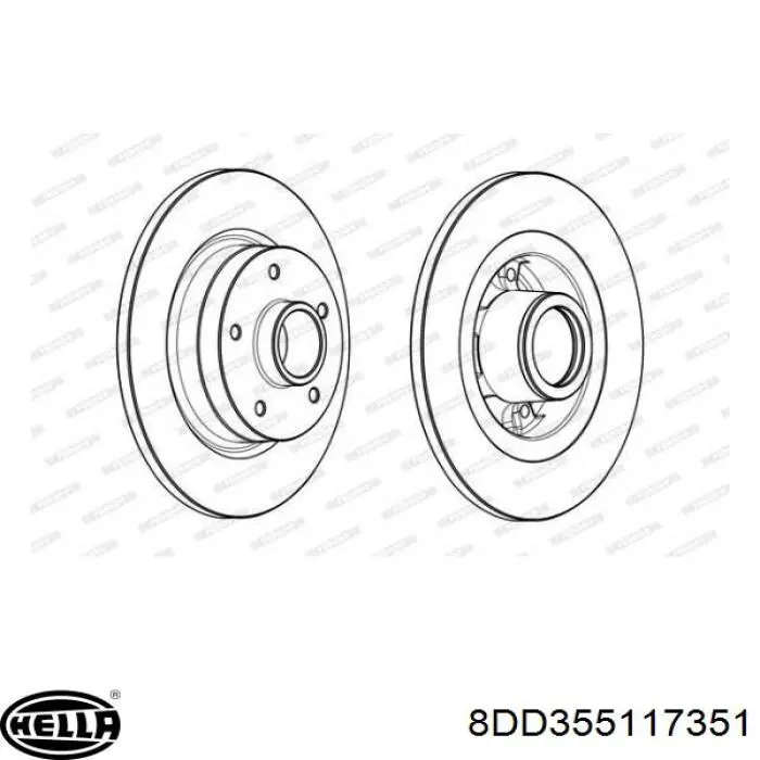 Купити 8DD355117351 HELLA Диск заднього гальма