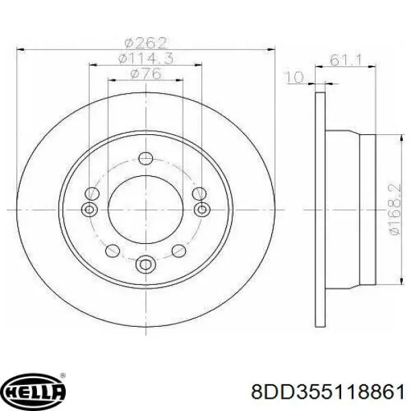 Гальмівні диски 8DD355118861 HELLA
