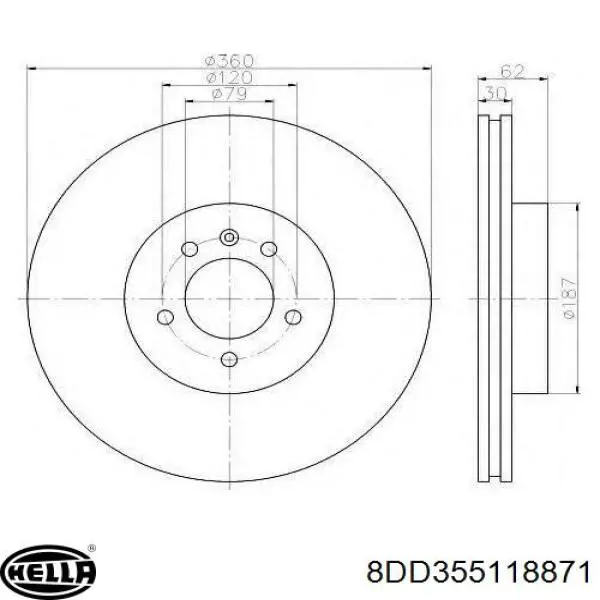 Купити 8DD355118871 HELLA Ротор гальмівний