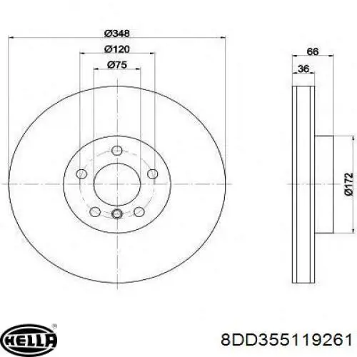 Купити 8DD355119261 HELLA Ротор гальмівний