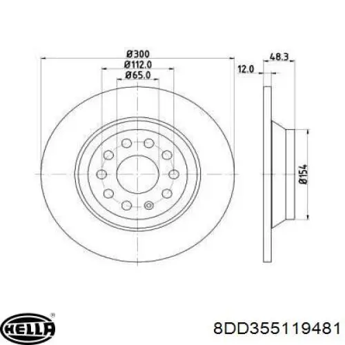 8DD355119481 HELLA диск гальмівний задній