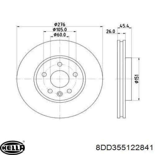 Купити 8DD355122841 HELLA Ротор гальмівний