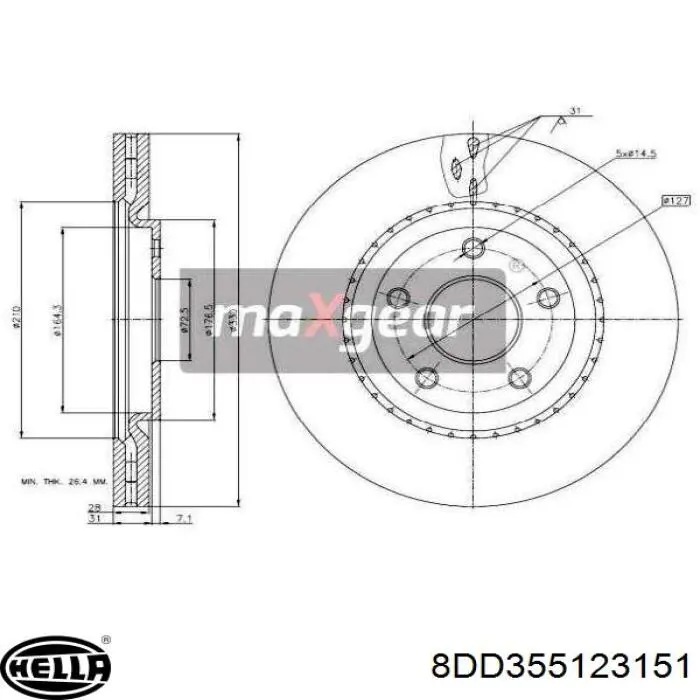 04779712AB Chrysler Гальмо дискове переднє