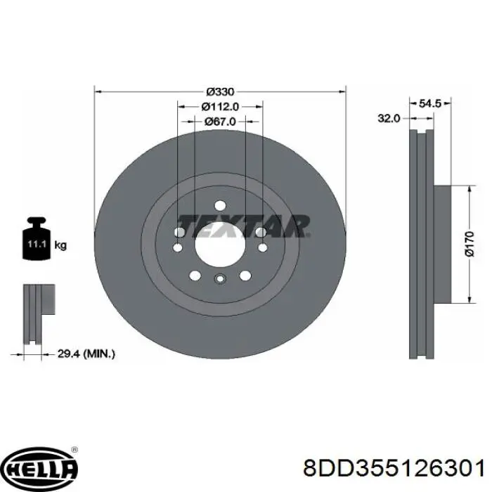 Диск переднього гальма Denckermann B130801 ціна, від 80.39 USD
