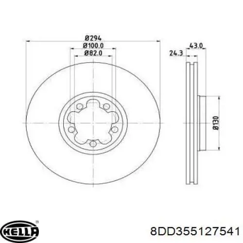 Диск гальмівний передній YC1W1125B1B Ford