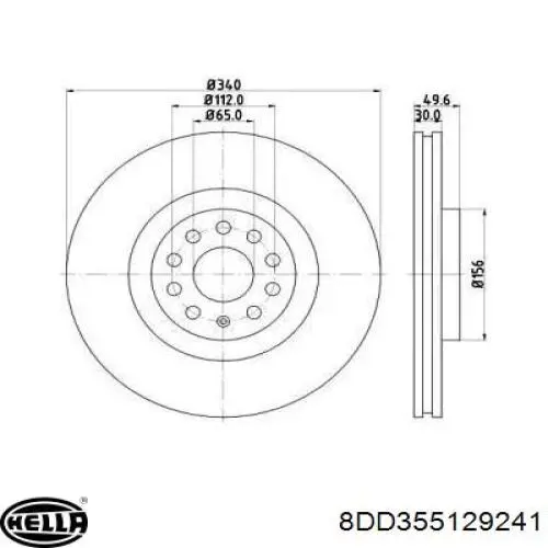 Диск гальмівний передній 8DD355129241 HELLA