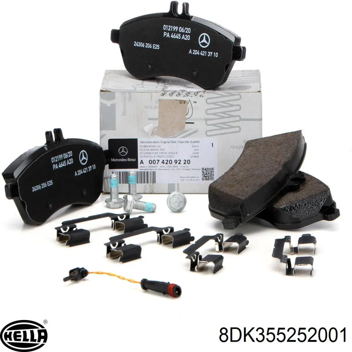 8DK355252001 HELLA Датчик зносу гальмівних колодок, задній