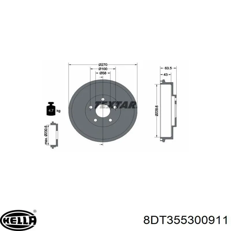 Барабан гальмівний задній Ashika 5607700C ціна, від 40.67 USD