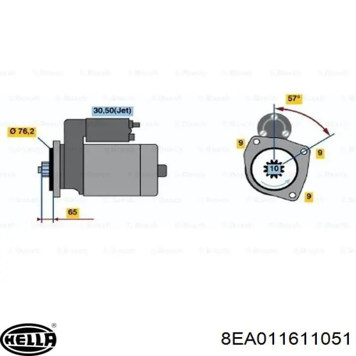 Купити 8EA011611051 HELLA Стартер