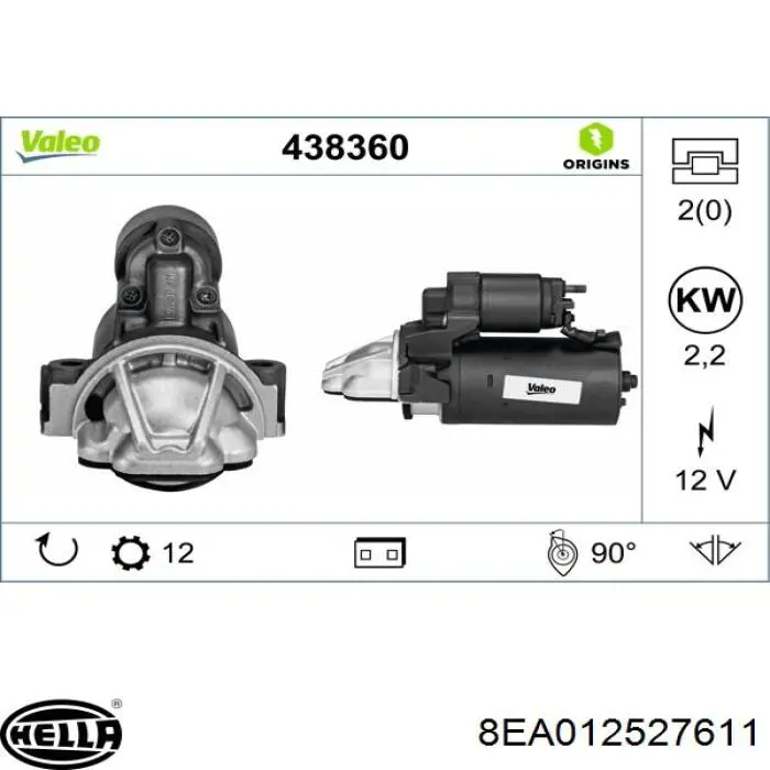 8EA012527611 HELLA Стартер двигуна