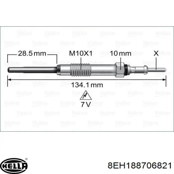 Купити 8EH188706821 HELLA Свічка запалювання