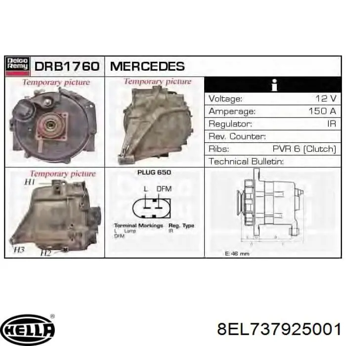 1500650 Mercedes Авто генератор