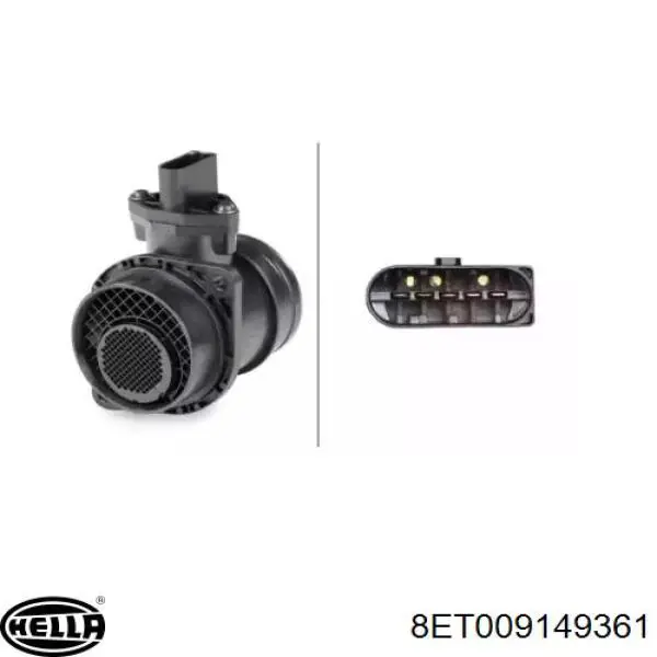 Датчик масової витрати повітря HELLA 8ET009149361 ціна, від 62.09 USD