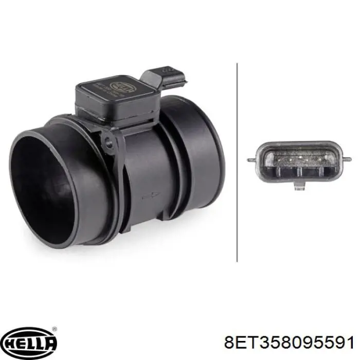 Датчик масової витрати повітря HELLA 8ET358095591 ціна, від 22.86 USD