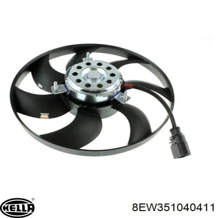 Купити 8EW351040411 HELLA Електровентилятор охолодження в зборі (двигун + крильчатка), правий