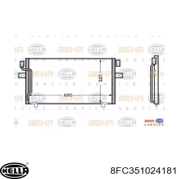 Конденсатор кондиціонера Nissan/Infiniti 9211040U00 ціна, від 49.04 USD