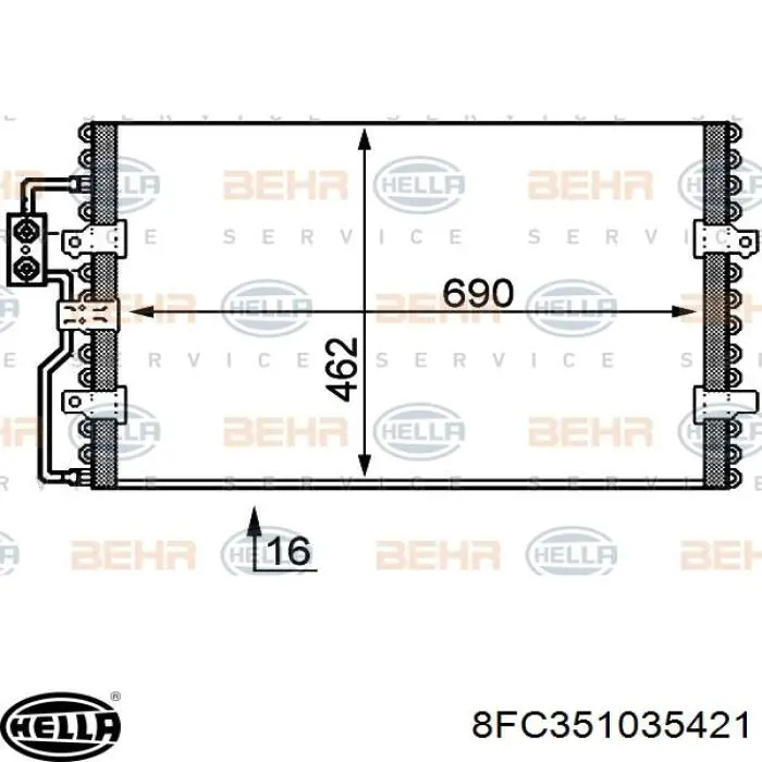 Радіатор кондиціонера 9605922780 Peugeot/Citroen