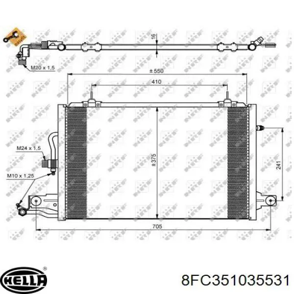 Конденсатор кондиціонера HELLA 8FC351035531 ціна, від 101.03 USD