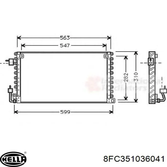 Купити 8FC351036041 HELLA Радіатор системи охолодження кондиціонера