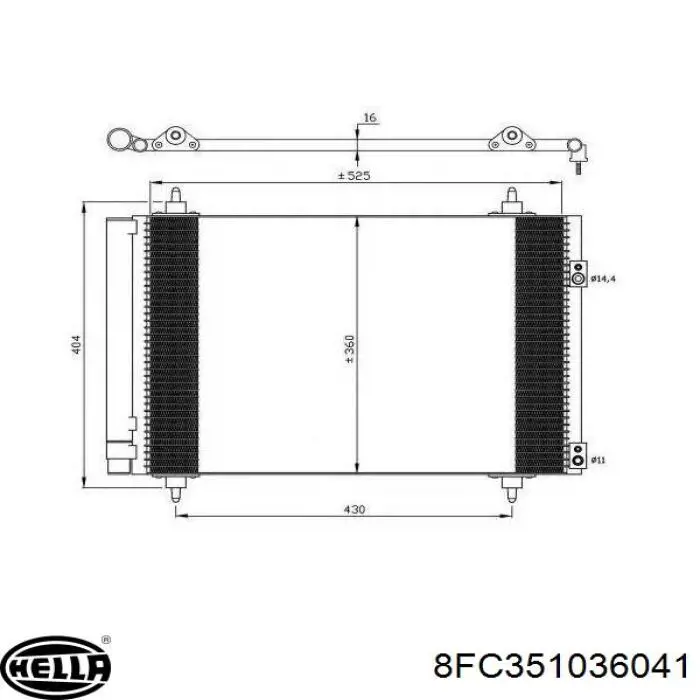 Конденсатор кондиціонера HELLA 8FC351036041 ціна, від 112.23 USD