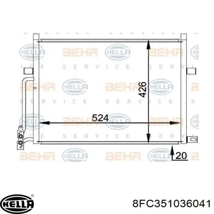 Конденсатор кондиціонера HELLA 8FC351036041 ціна, від 112.23 USD