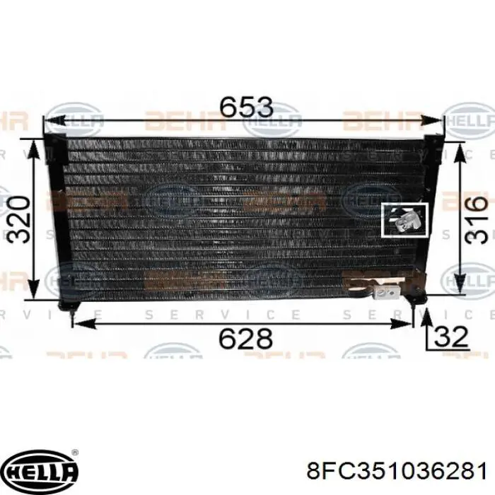 8FC351036281 HELLA радіатор кондиціонера