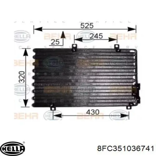 8FC351036741 HELLA радіатор кондиціонера