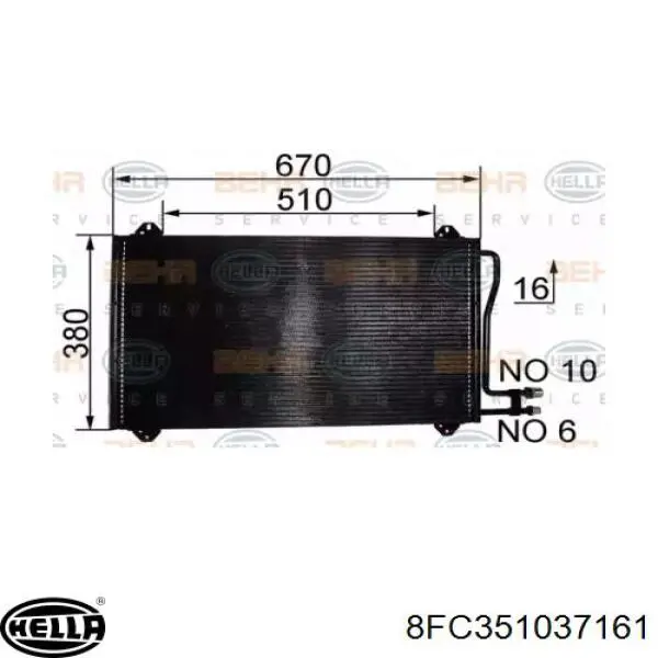 Конденсатор кондиціонера HELLA 8FC351037161 ціна, від 75.05 USD