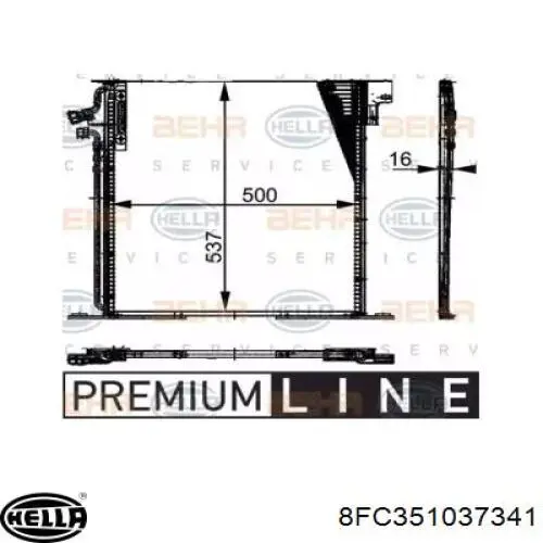 Радіатор кондиціонера 8FC351037341 HELLA