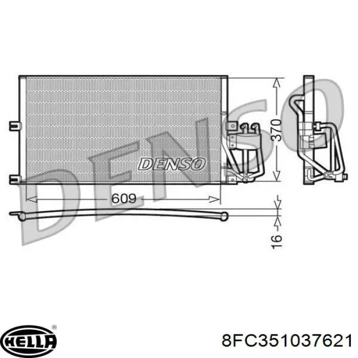 Радіатор кондиціонера 8FC351037621 HELLA