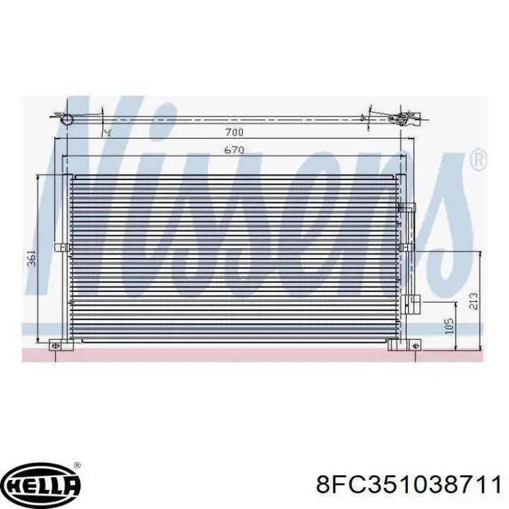 Радіатор кондиціонера AC258000S Mahle Original