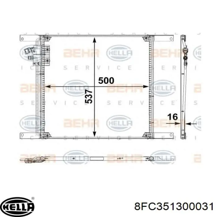 Конденсатор кондиціонера DAF 1387308 ціна, від 99.36 USD