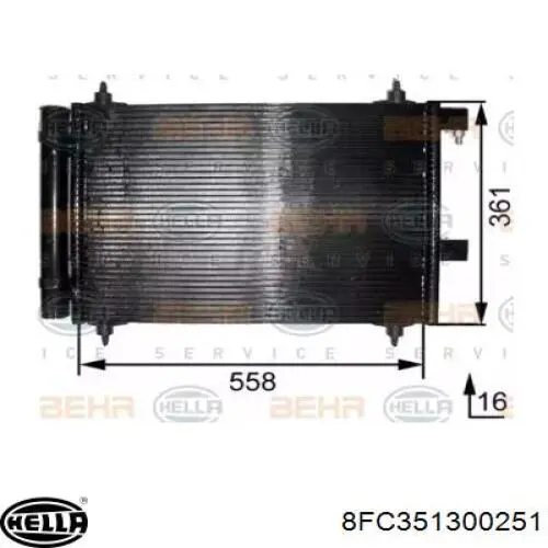 Радіатор кондиціонера BC936 Magneti Marelli