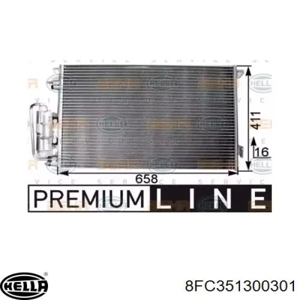 Радіатор охолодження кондиціонера HELLA 8FC351300301
