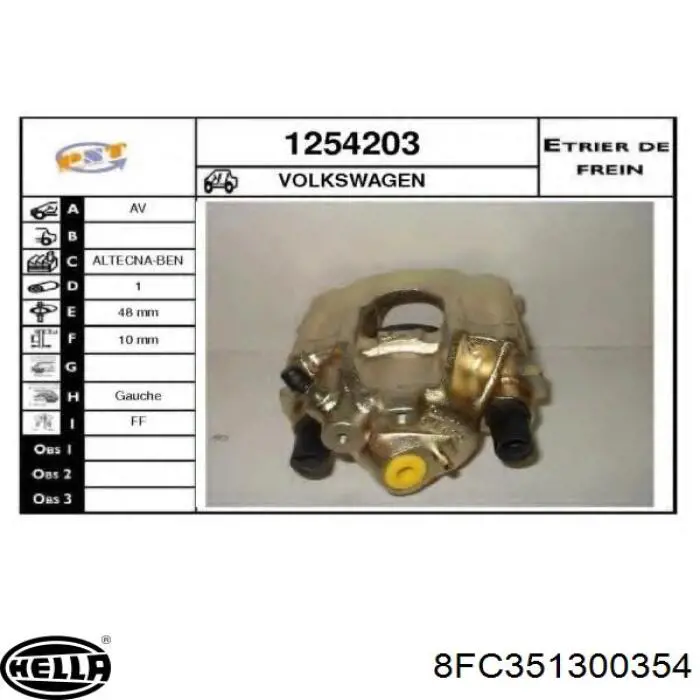 Радіатор охолодження кондиціонера HELLA 8FC351300354