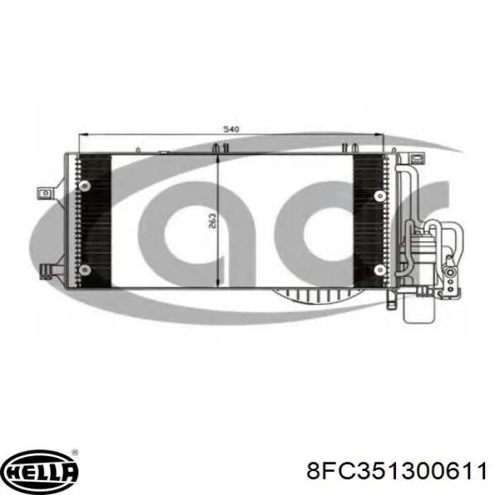 Радіатор кондиціонера 8FC351300611 HELLA