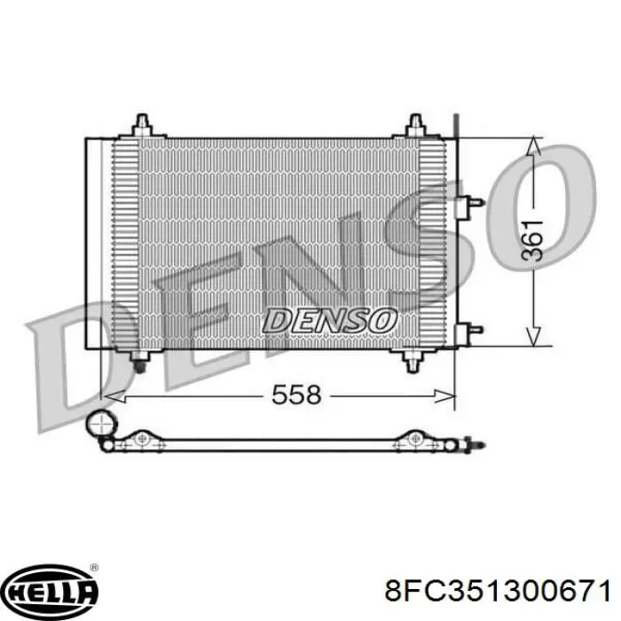 Радіатор кондиціонера 8FC351300671 HELLA